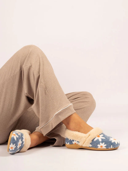 Lunar Daisy slipper blue - Kirbys Footwear Ltd