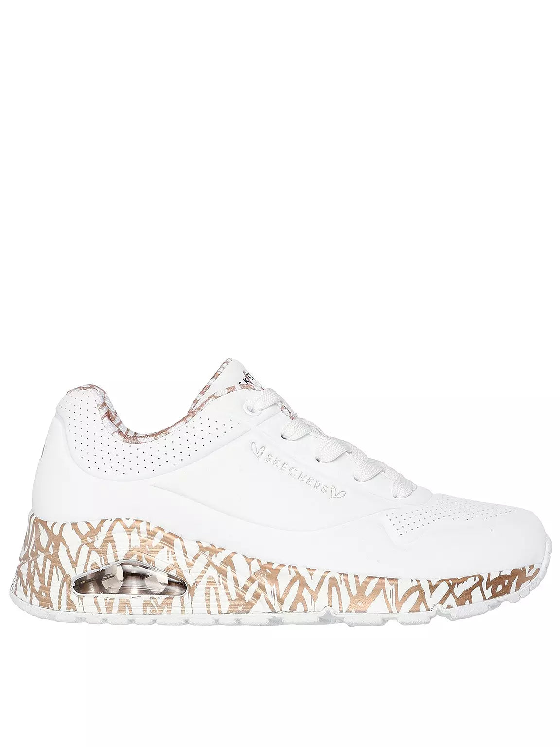 Skechers Uno - loving love - white gold