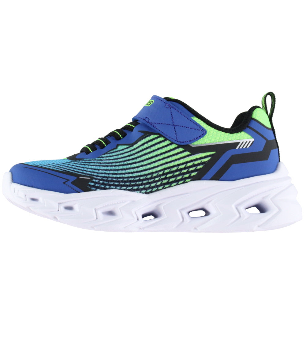Skechers Vortex 3.0 blue lime lights - Kirbys Footwear Ltd