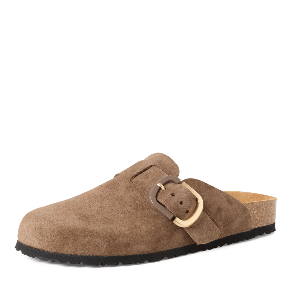 Tamaris mule chocolate suede - 27600 - Kirbys Footwear Ltd