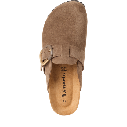 Tamaris mule chocolate suede - 27600 - Kirbys Footwear Ltd