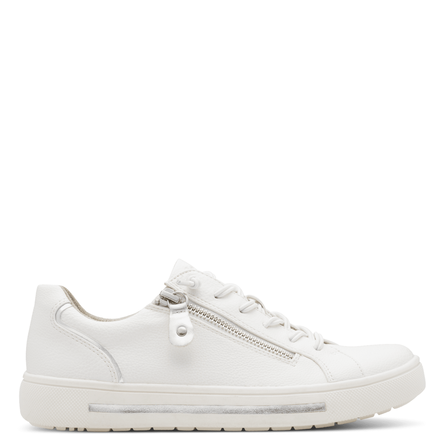Jana trainer 23660 white silver - Kirbys Footwear Ltd