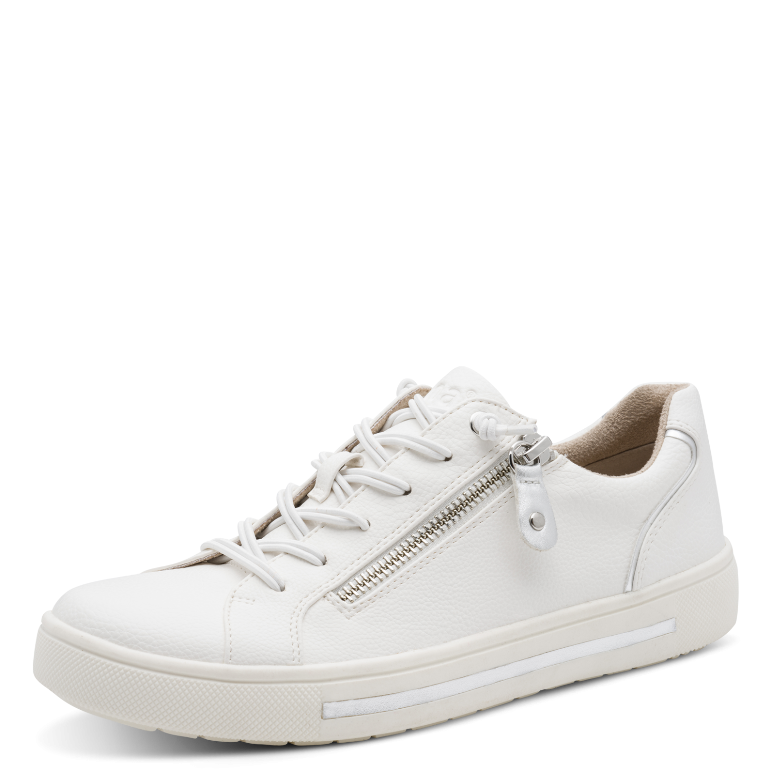 Jana trainer 23660 white silver - Kirbys Footwear Ltd