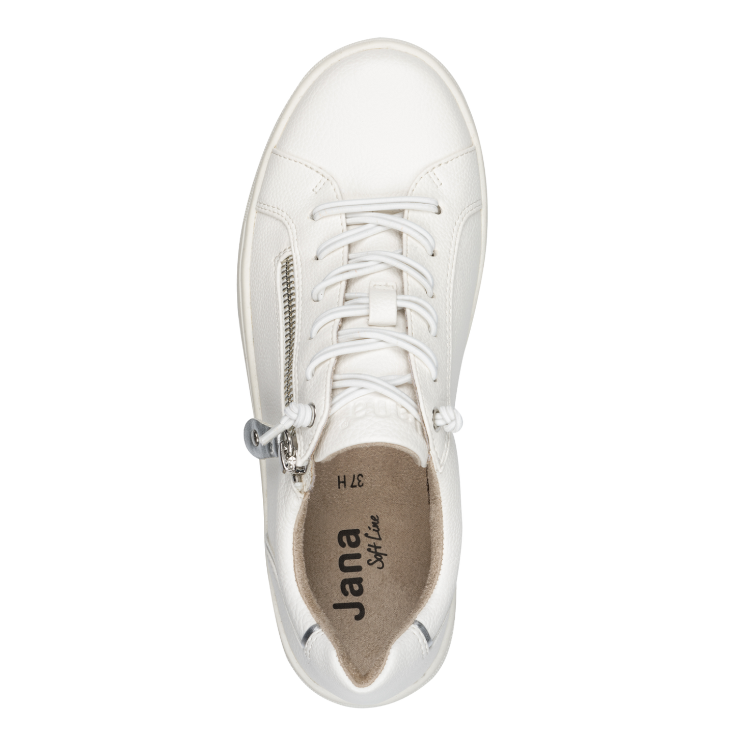 Jana trainer 23660 white silver - Kirbys Footwear Ltd