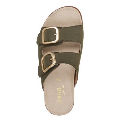 Jana sandal mule - 27461 - olive - Kirbys Footwear Ltd
