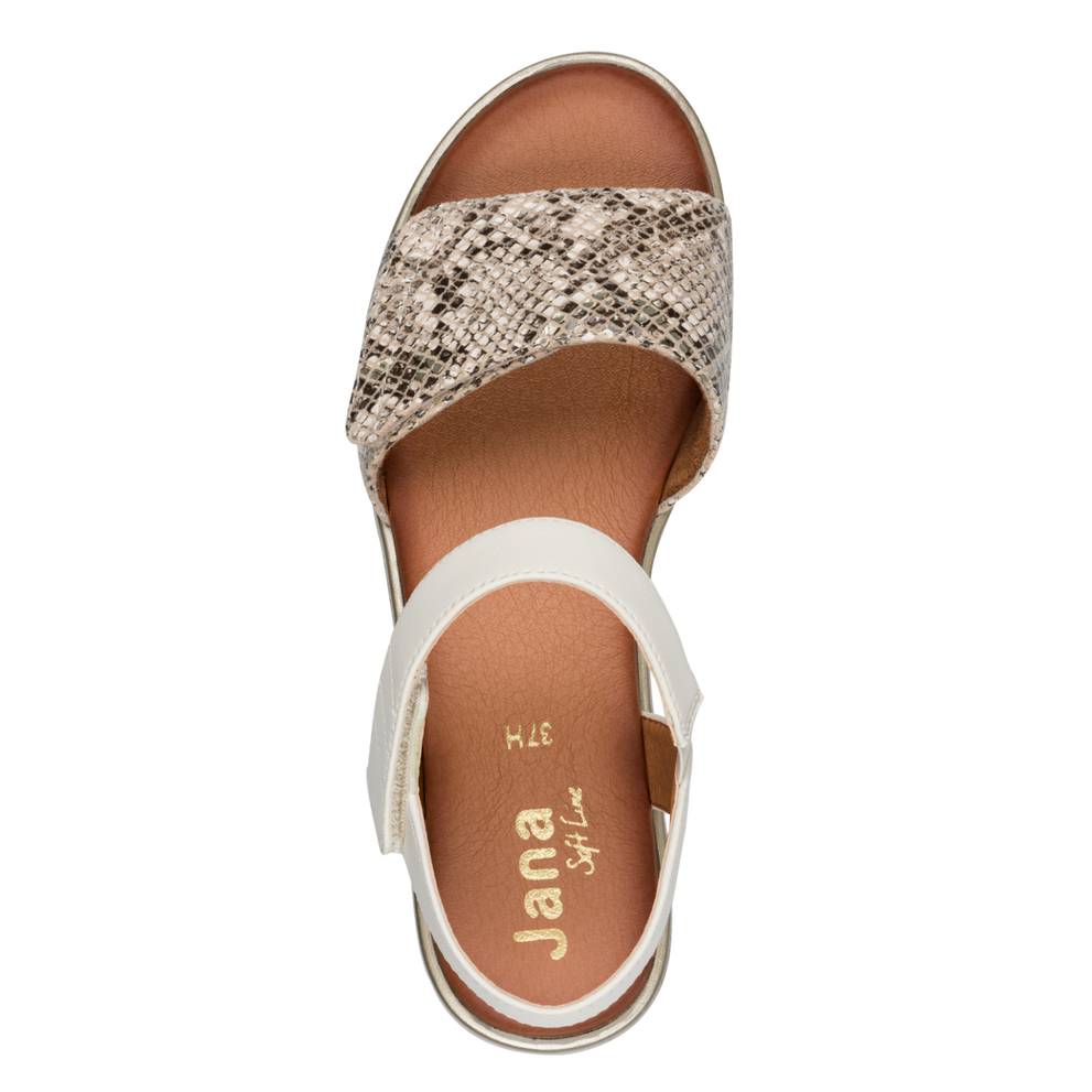Jana sandal - 28275 - beige snake - Kirbys Footwear Ltd