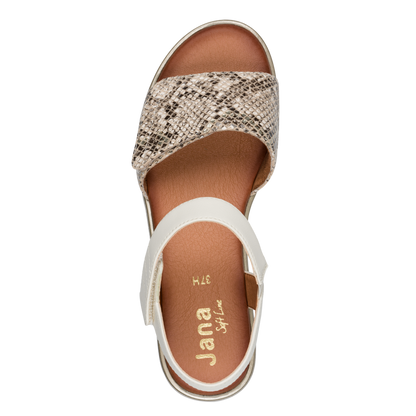 Jana sandal - 28275 - beige snake - Kirbys Footwear Ltd