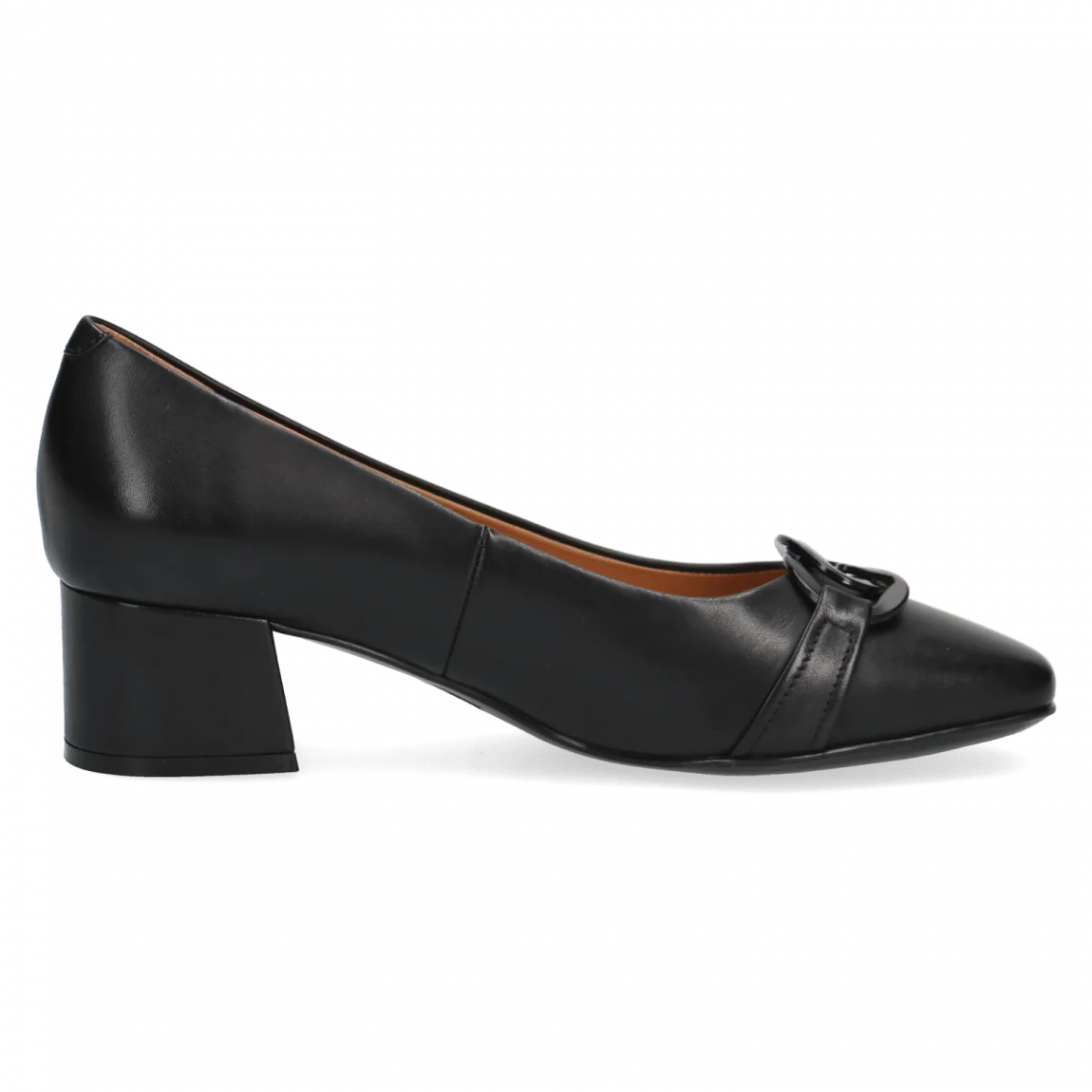Caprice court black leather 22306