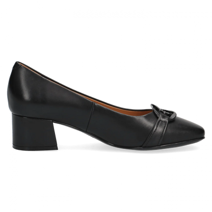 Caprice court black leather 22306