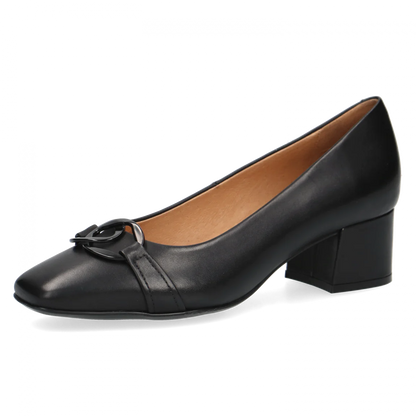 Caprice court black leather 22306