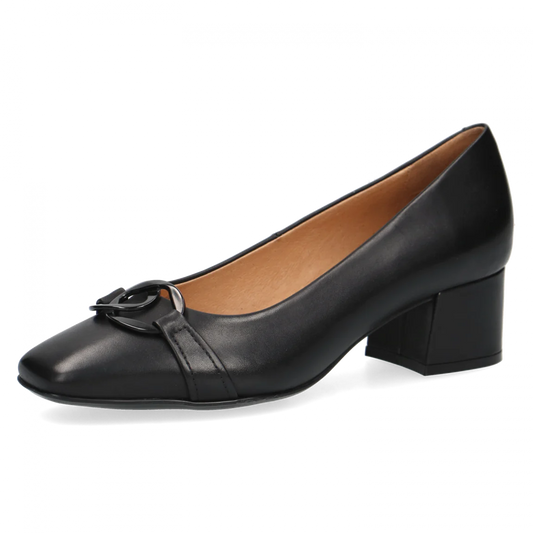 Caprice court black leather 22306