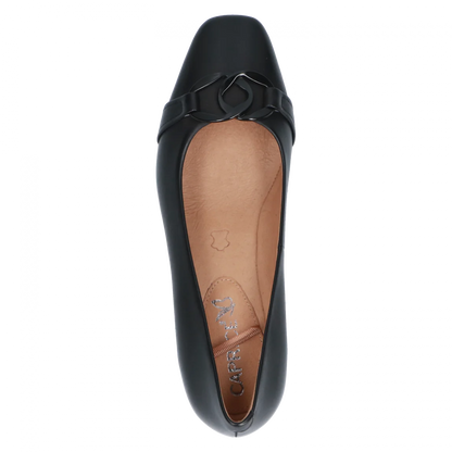 Caprice court black leather 22306