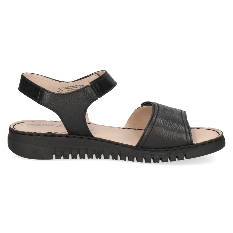 Caprice sandal black leather - 28103 - Kirbys Footwear Ltd