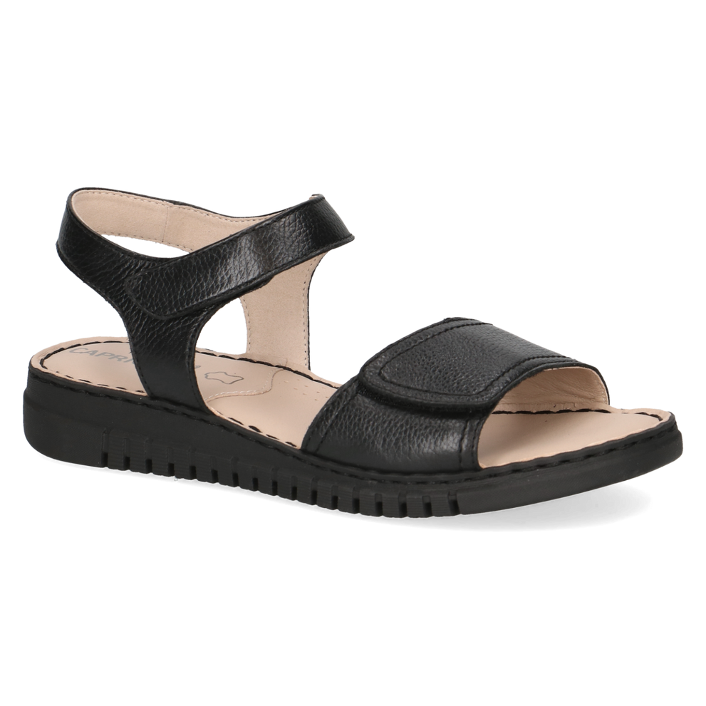 Caprice sandal black leather - 28103 - Kirbys Footwear Ltd