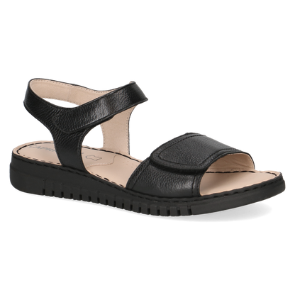 Caprice sandal black leather - 28103 - Kirbys Footwear Ltd