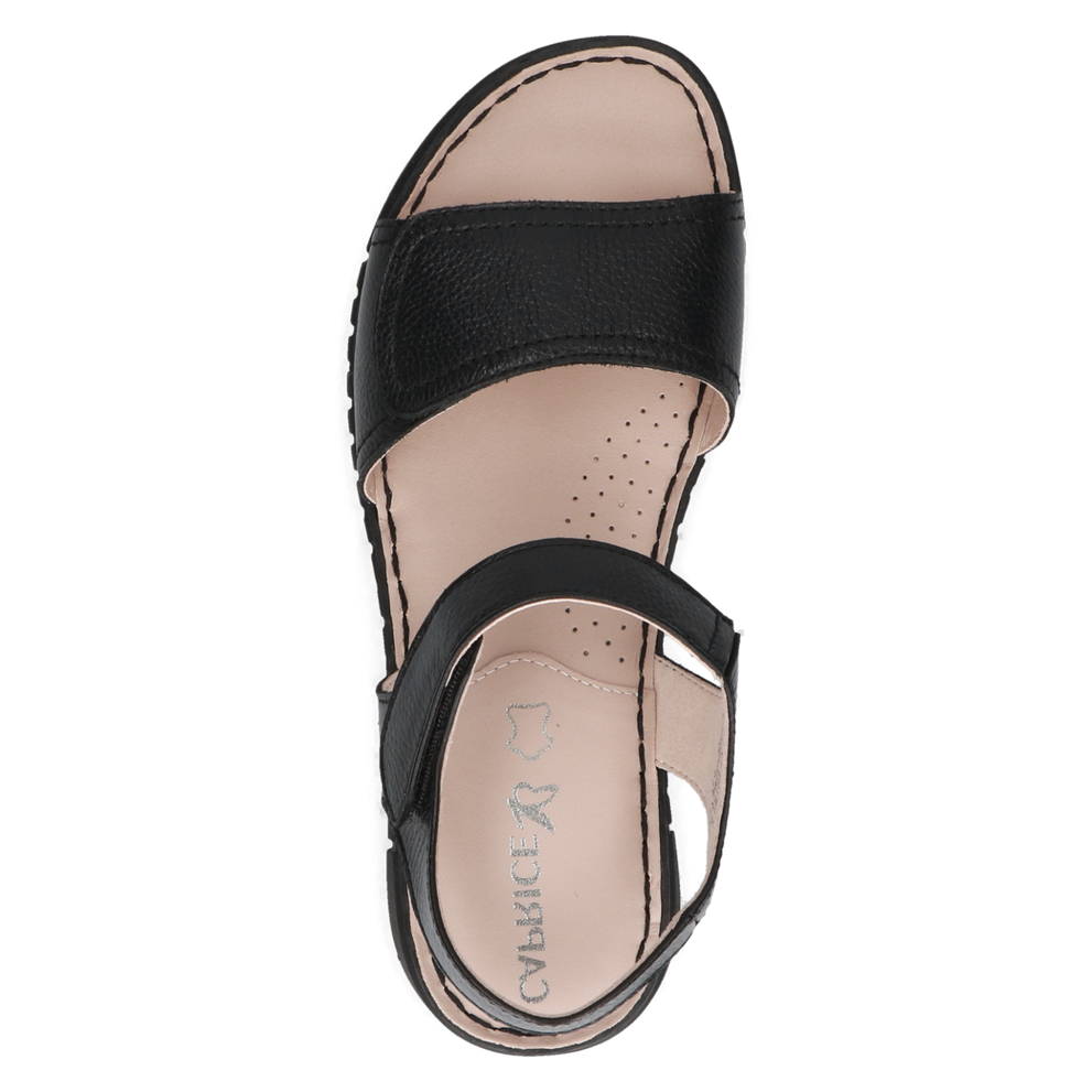 Caprice sandal black leather - 28103 - Kirbys Footwear Ltd