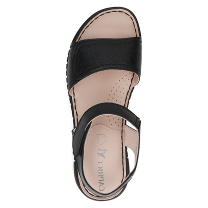 Caprice sandal black leather - 28103 - Kirbys Footwear Ltd