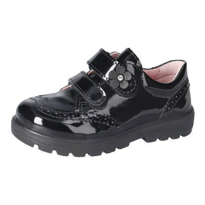 Ricosta Avery black patent velcro – angle view