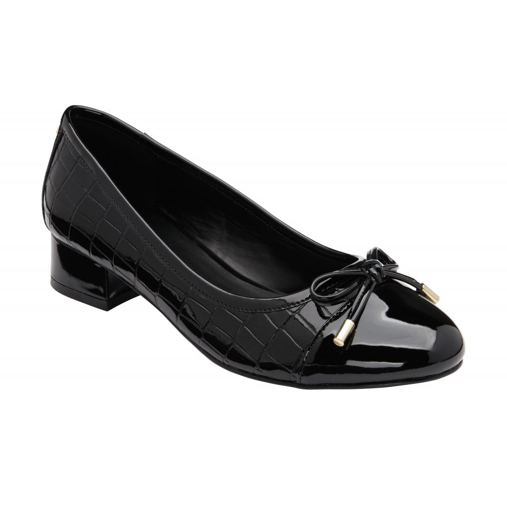 Lotus Rush Court black croc