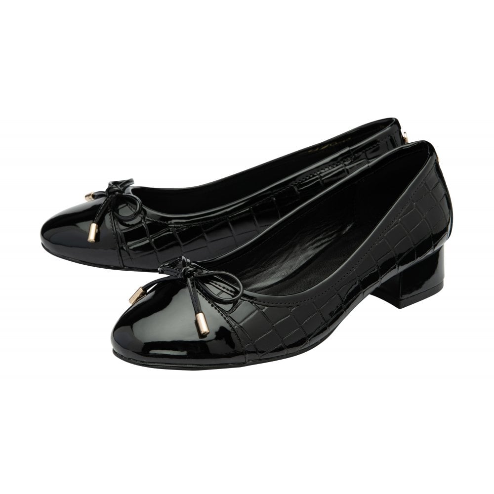 Lotus Rush Court black croc