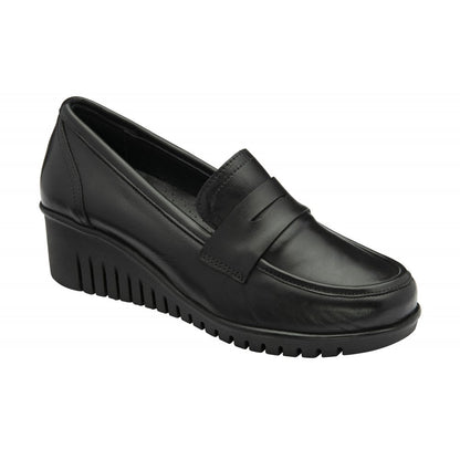 Lotus Detroit black leather loafer