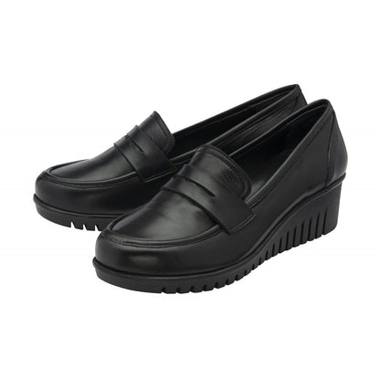 Lotus Detroit black leather loafer