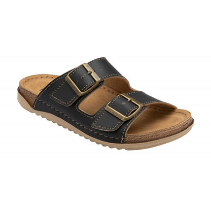 Lotus Rome mule black - Kirbys Footwear Ltd