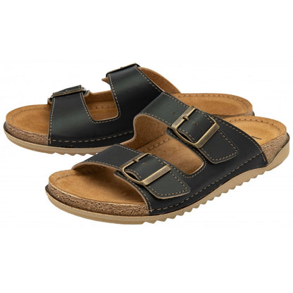 Lotus Rome mule black - Kirbys Footwear Ltd