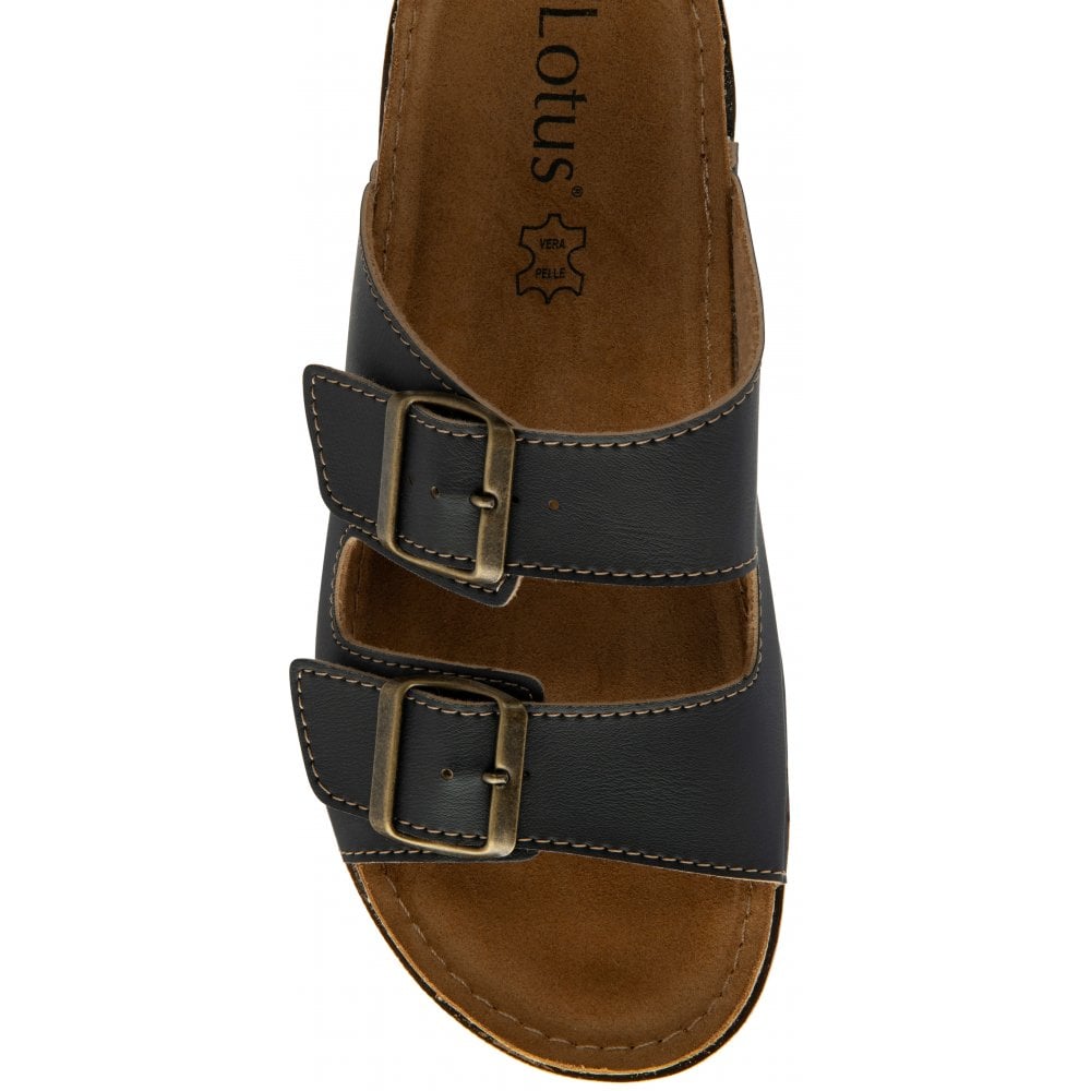 Lotus Rome mule black - Kirbys Footwear Ltd