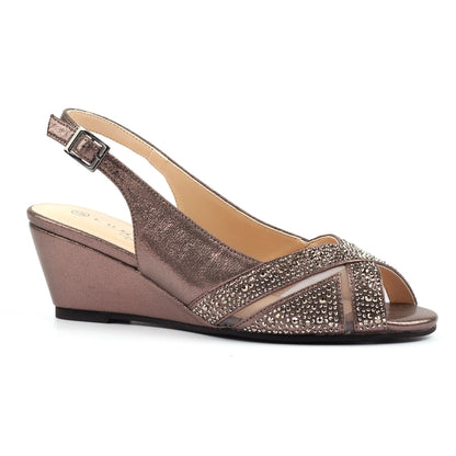 Lunar Emmerline wedge sandal - pewter - Kirbys Footwear Ltd