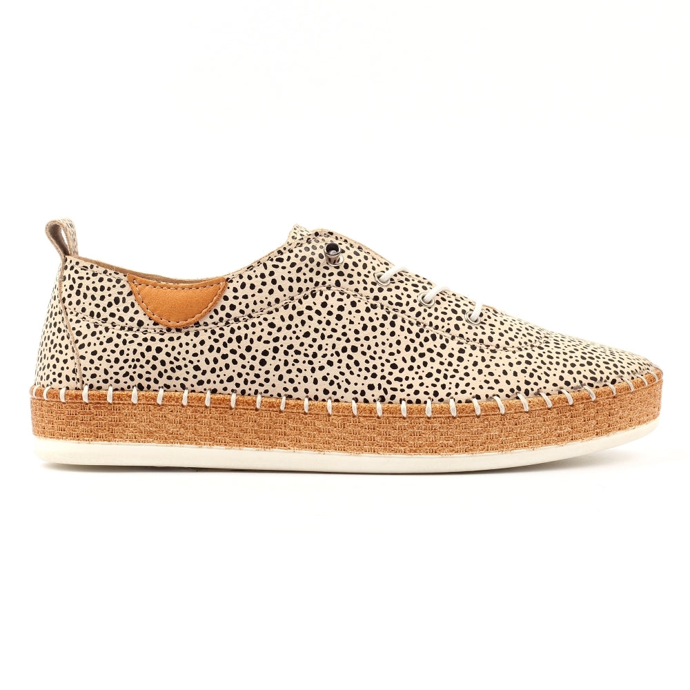 Lunar Evette animal spot plimsole - Kirbys Footwear Ltd