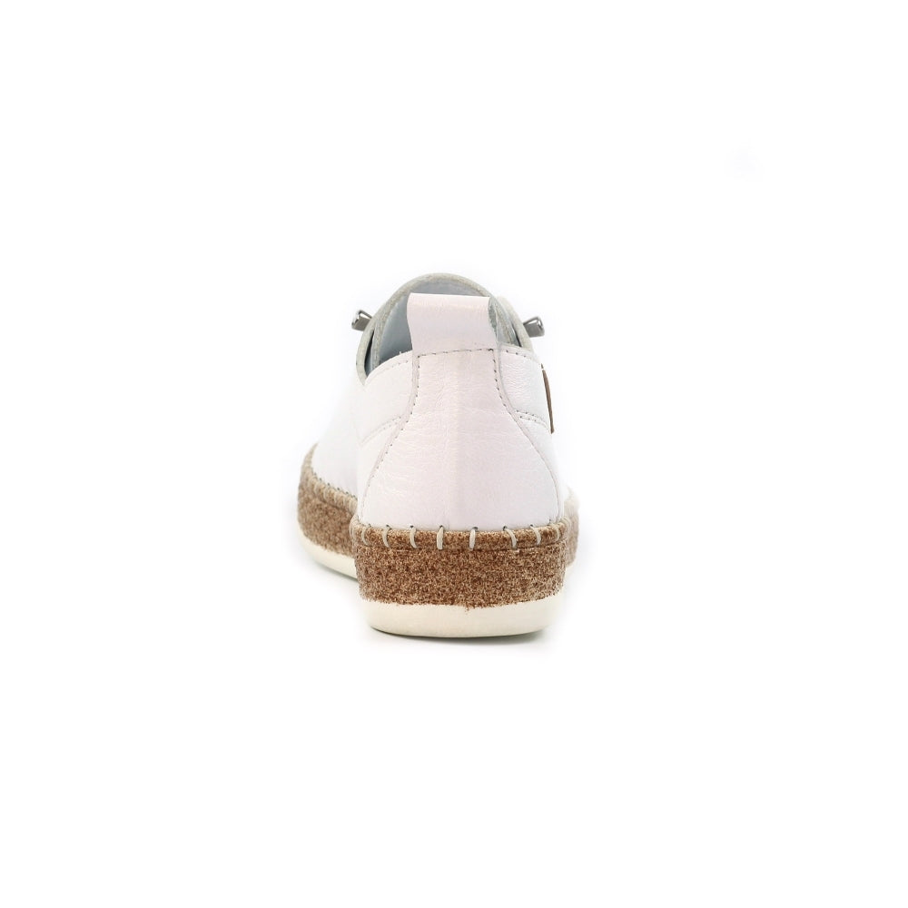 Lunar Evie white leather plimsole