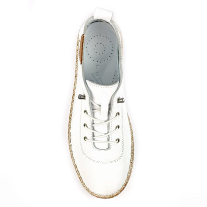Lunar Evie white leather plimsole