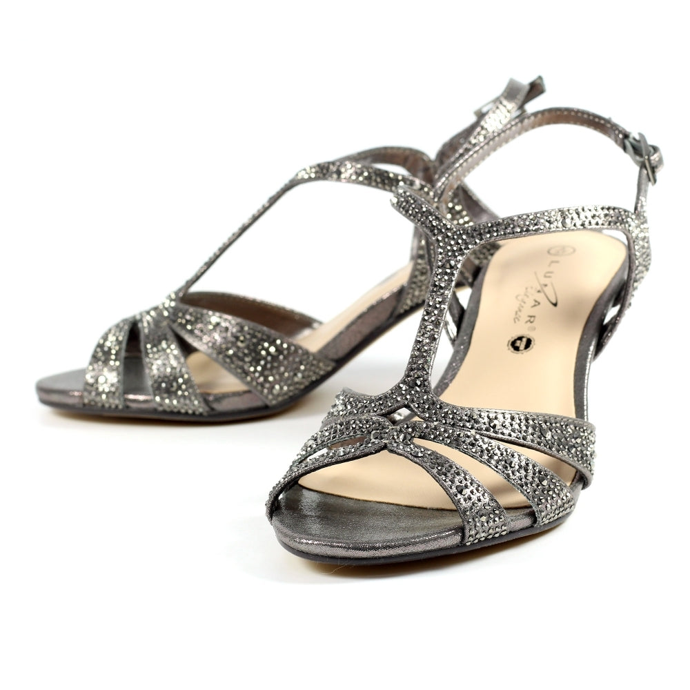 Lunar Francie sandal - pewter - wide fit - Kirbys Footwear Ltd