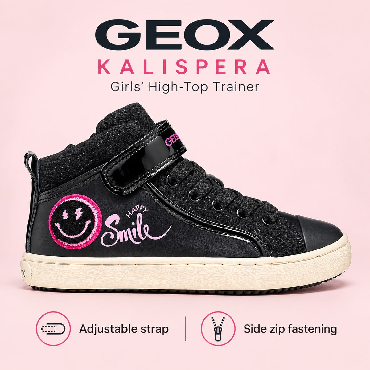 Geox Kalispera Happy Smile girls high-top trainer product graphic