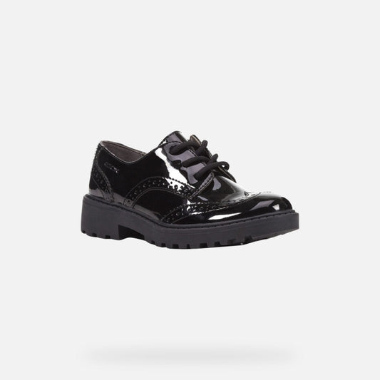 Geox Casey black patent lace