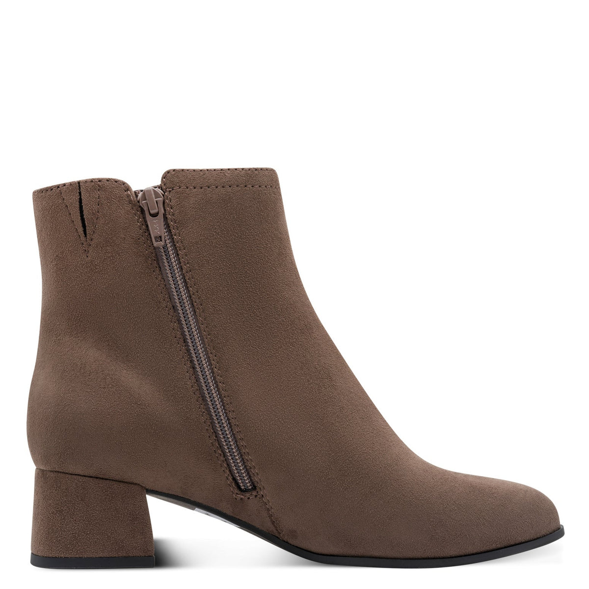 Jana 25364 ladies stone ankle boot zip side view