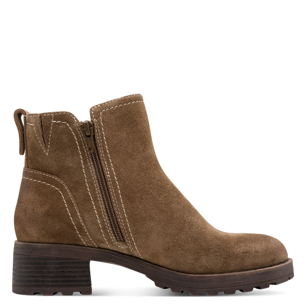 Jana 25711 camel suede ankle boot side view