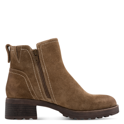 Jana 25711 camel suede ankle boot side view
