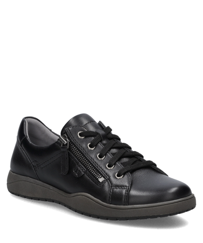 Josef Seibel Cynthia 02 black leather women's sneaker angled view
