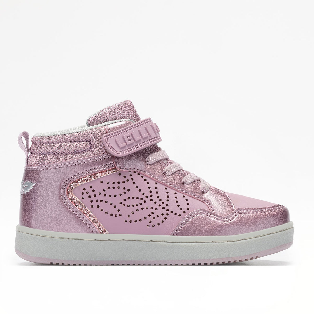 Lelli Kelly Odette Cipria pink high-top trainer side view