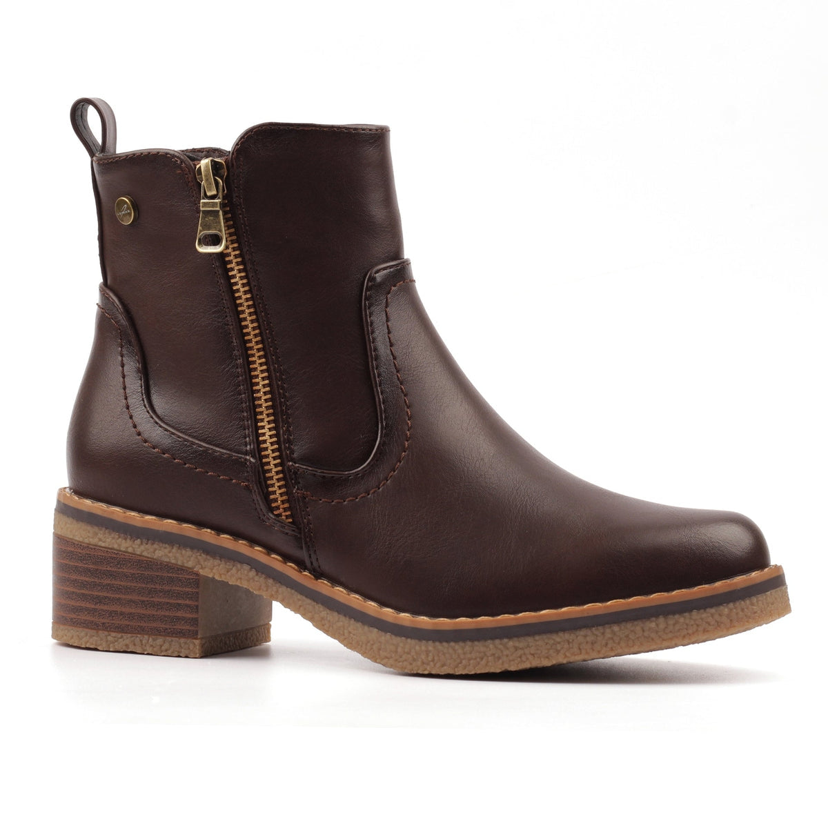 Lunar Heaven brown ankle boot side view