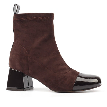 Lunar Myra ankle boot dark brown front side view