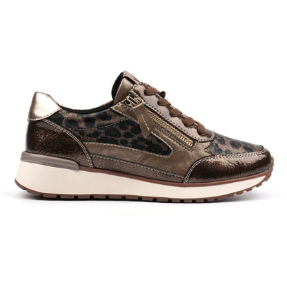 Lunar Sally Taupe ladies trainer side view
