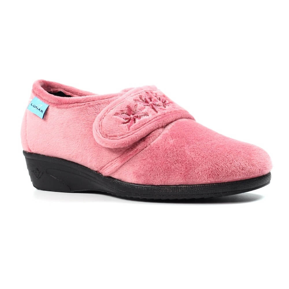 Lunar slipper velcro heather Paula – side view