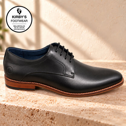 NINETY78 men's black leather lace-up shoe