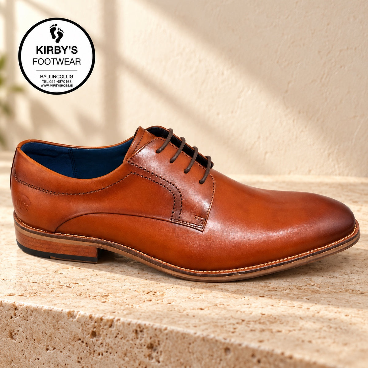 NINETY78 men's tan leather lace-up shoe