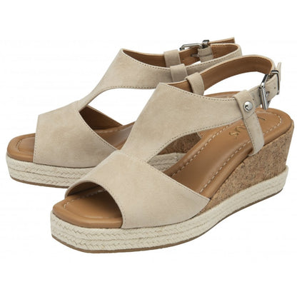 Lotus Madalene wedge sandal nude