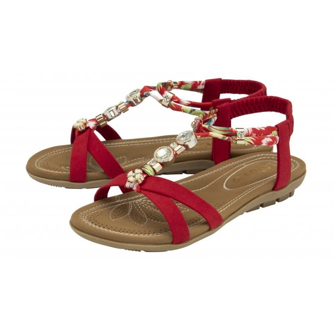 Lotus Claribel sandal red