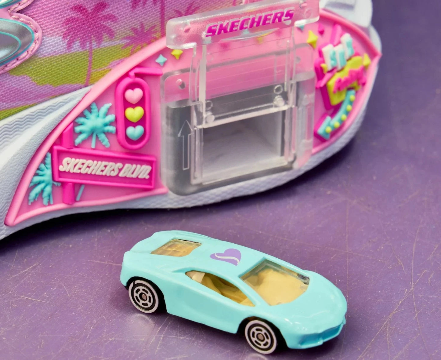 Skechers Garage Glam Racer toy car garage detail